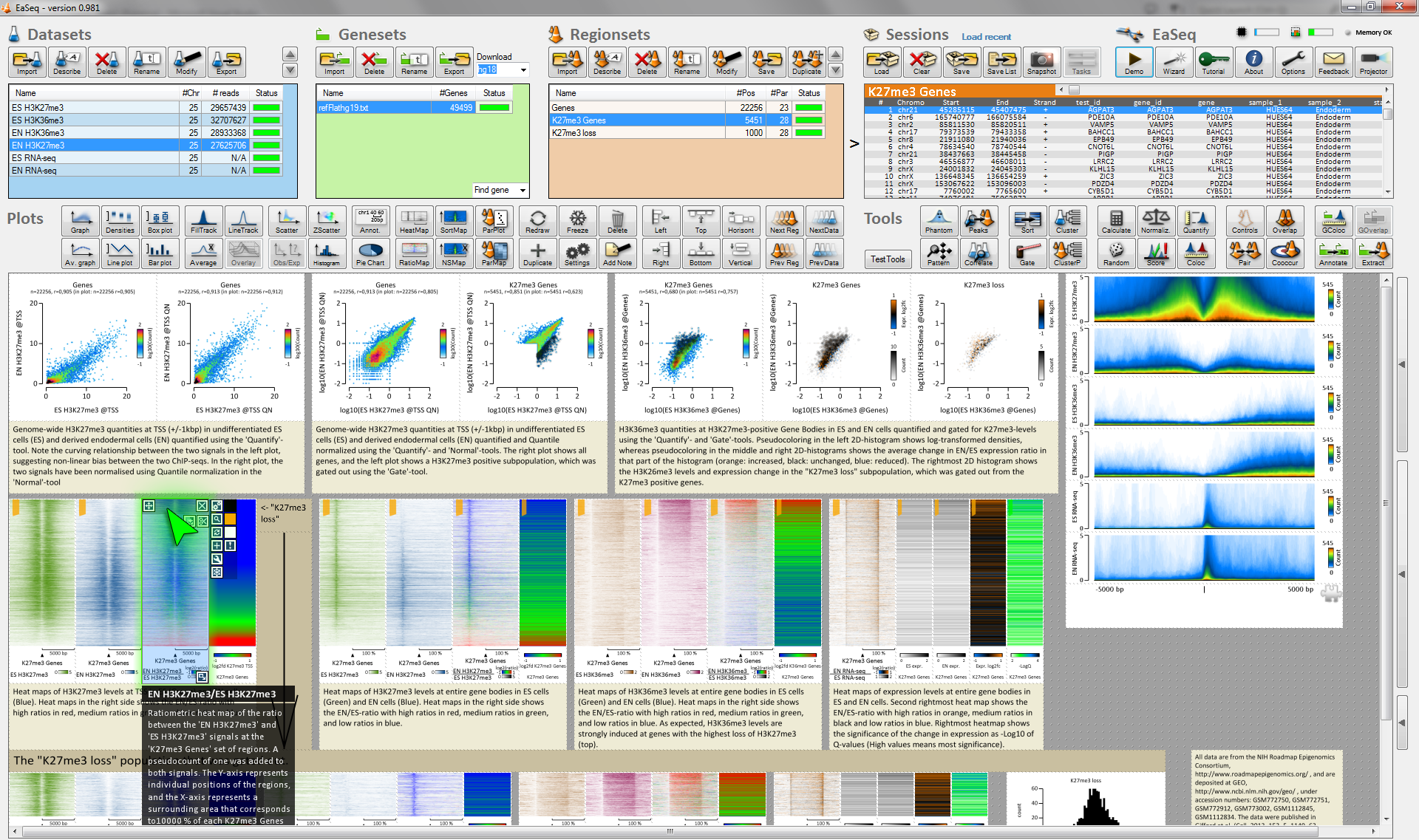 Screenshot of EaSeq